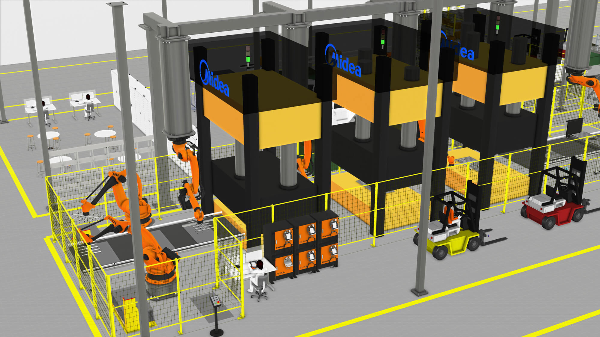 Simulation of a Midea box assembly line