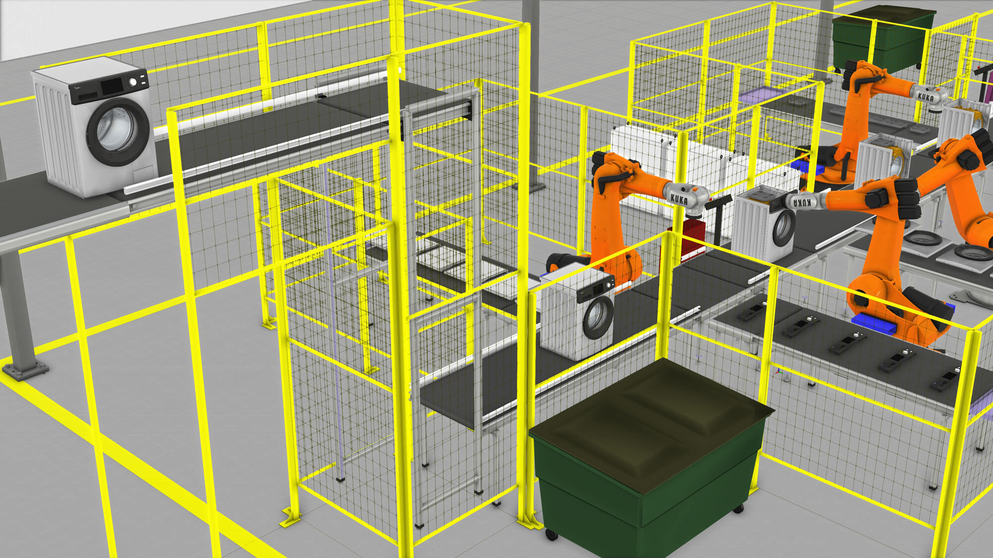 Simulation of a Midea washing machine assembly line