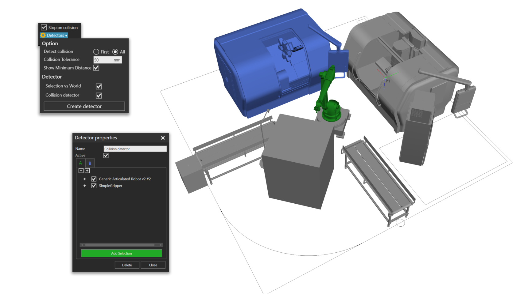 Collision detection feature in the Simple Robotics toolkit
