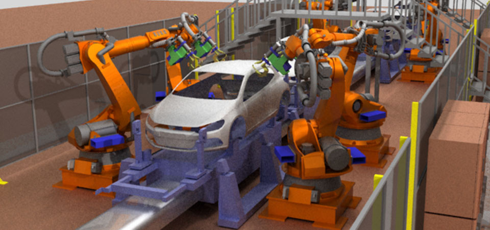 Simulation production line for cars