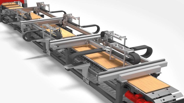 a plywood manufacturing line